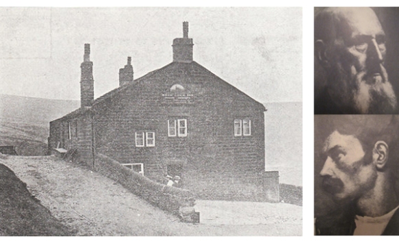 Left: The Moor Cock Inn. Top Right: WIlliam Bradbury. Bottom Right: Thomas Bradbury